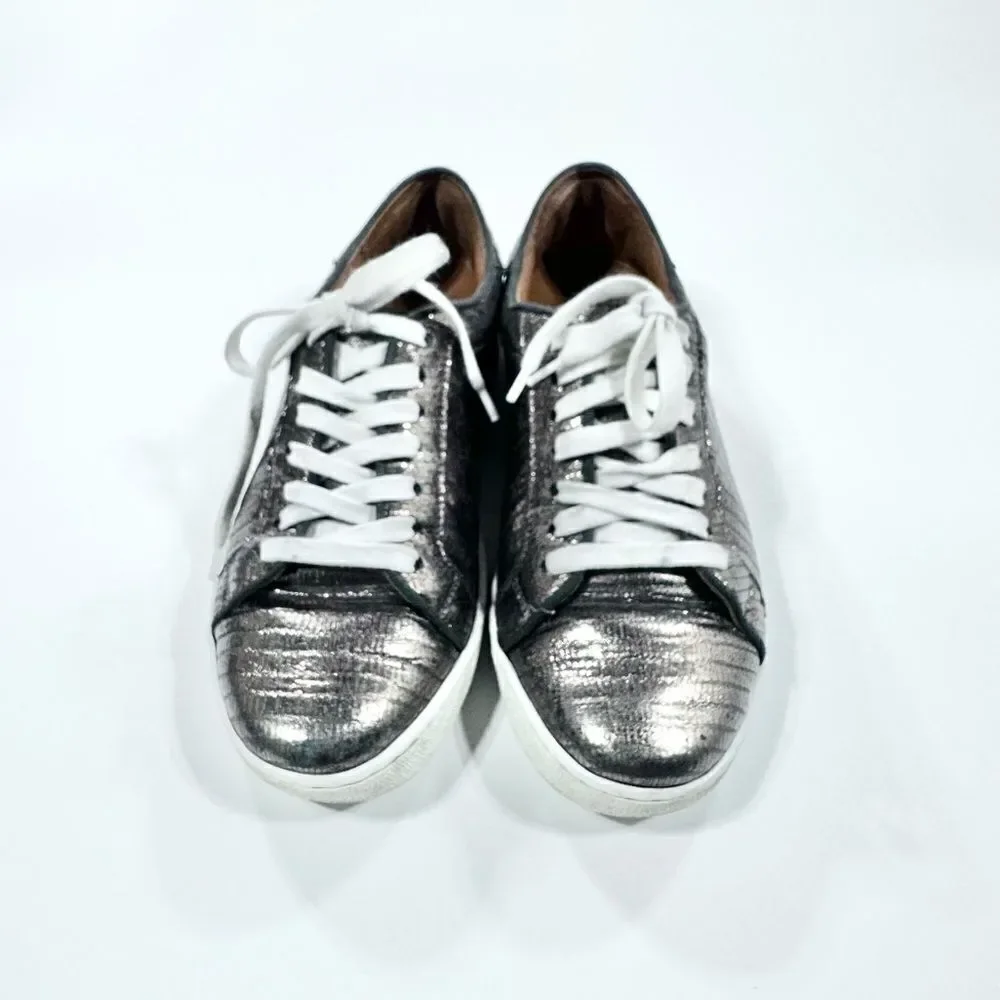 Frye Alexis low lace metallic snake skin sneaker 8